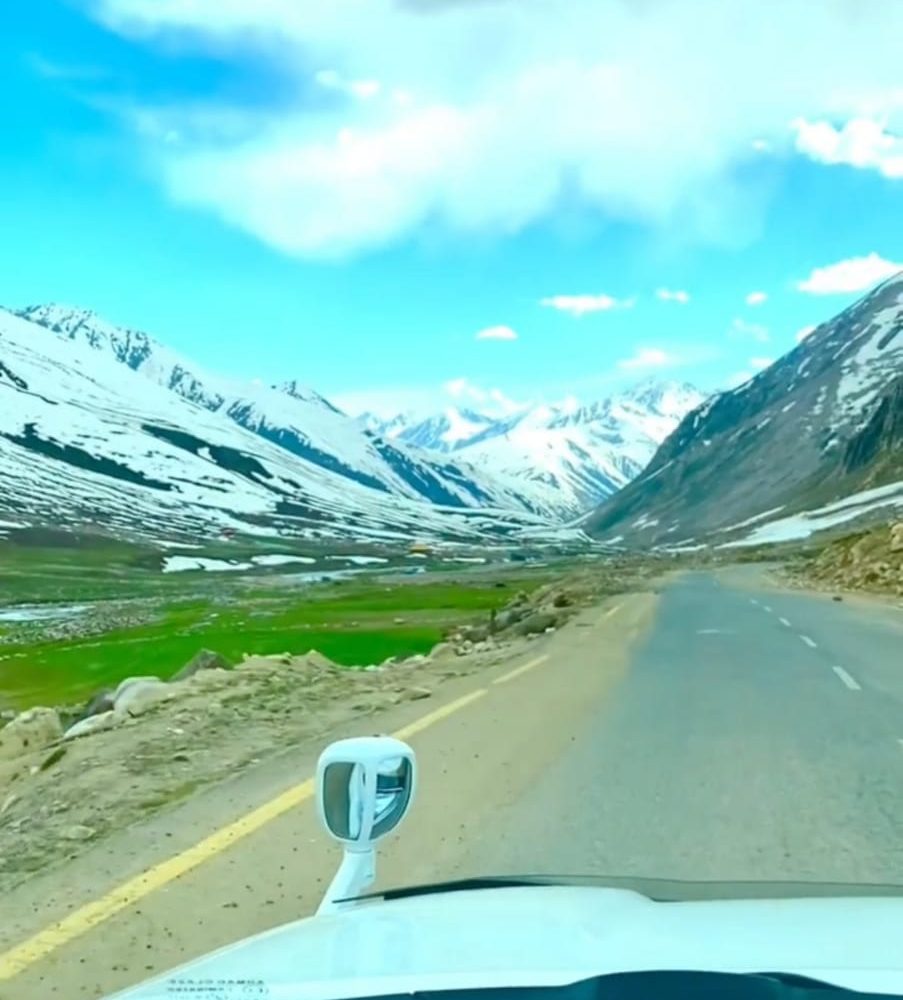 naran kaghan road drive on a car on a sunny day