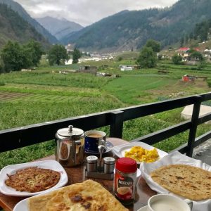 Hotel in Naran with room balcony and breakfast in the morning