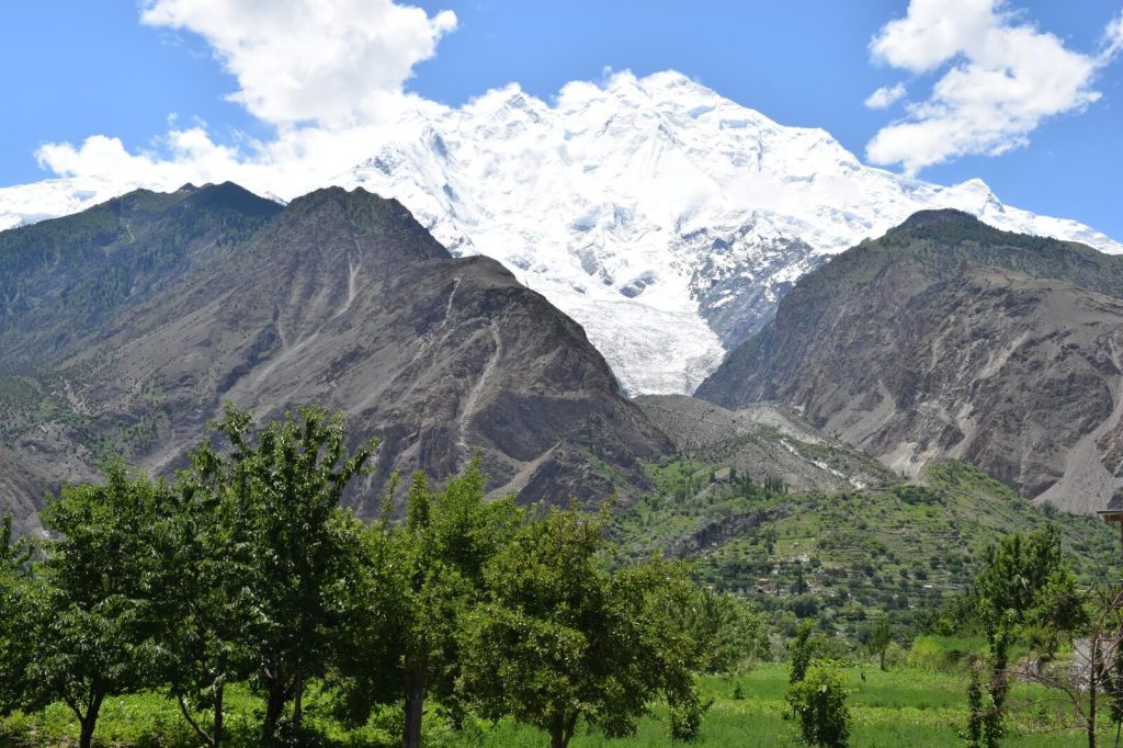 View from hunza valley hotel summer after noon 