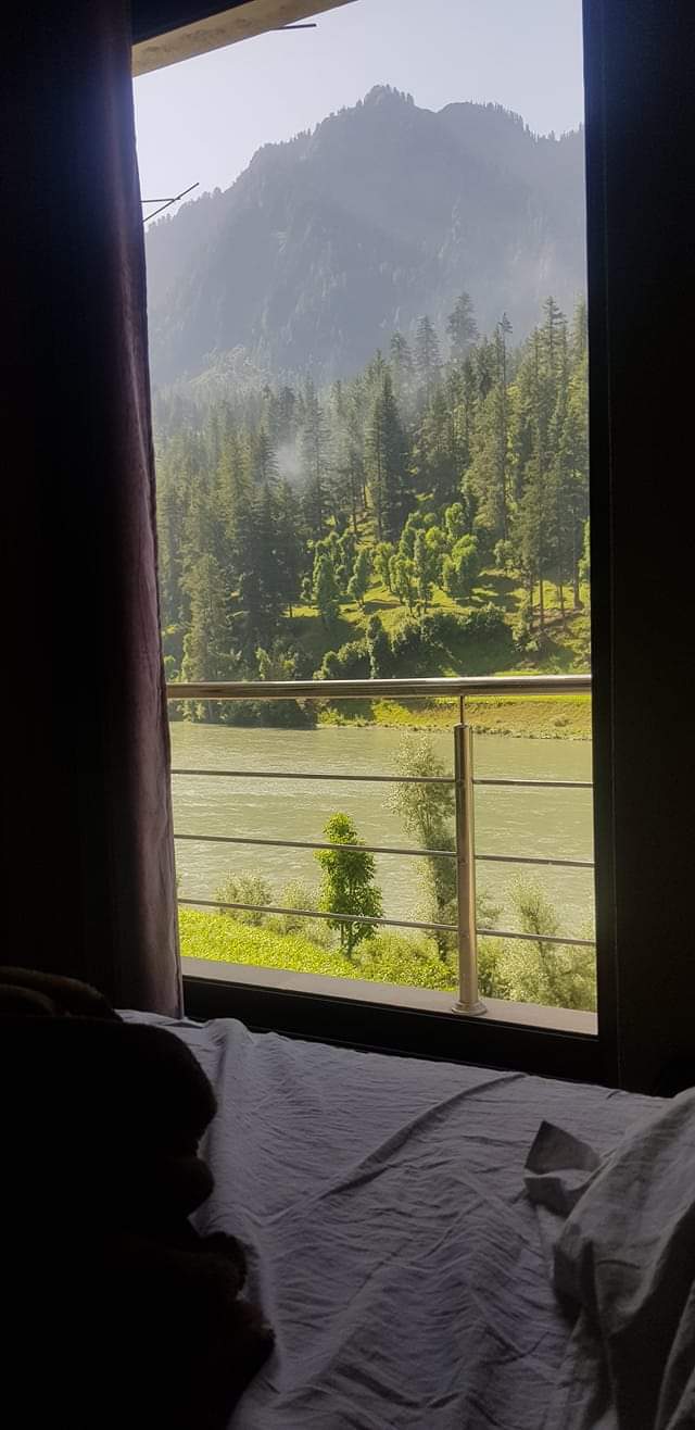 View of Neelum Valley from Balcony of Hotel room in Neelum Valley Sharda