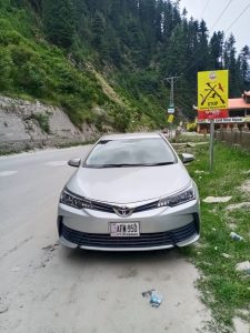 Toyota Corolla available for rent in Islamabad and Hunza Gilgit for Hunza valley tour
