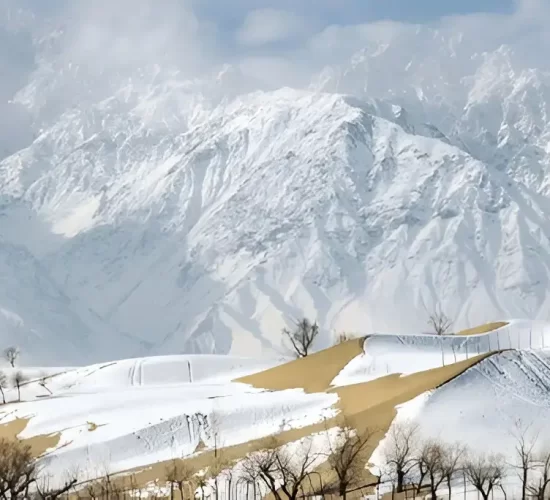 sarfaranga cold desert in winter after snow