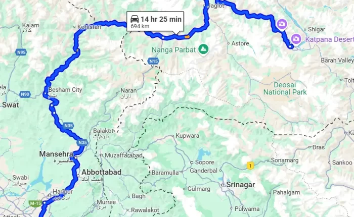 skardu honeymoon trip plan map from islamabad - Rozefs Tourism