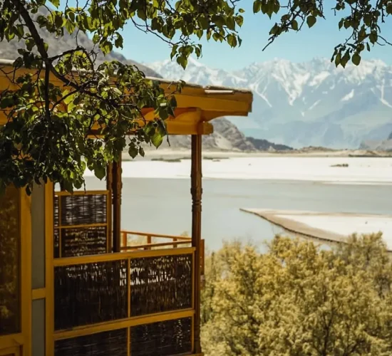 hotel in shigar at bank of shigar river