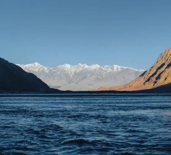 view of shigar river from hotel in shigar